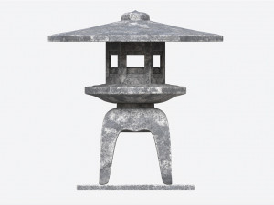 Japanese Stone Garden Lantern 02 Modèle 3D