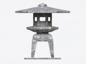 Japanese Stone Garden Lantern 02 3D Model