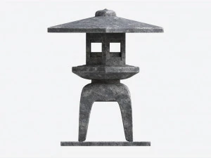 Japanese Stone Garden Lantern 02 3D Model