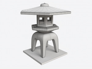 Japanese Stone Garden Lantern 02 Modèle 3D