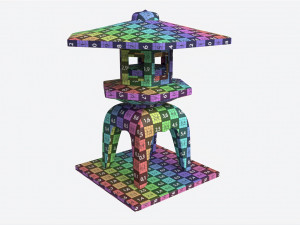 Japanese Stone Garden Lantern 02 Modèle 3D