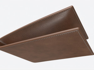 Leather Wallet for Men 02 with Banknotes Modelo 3D