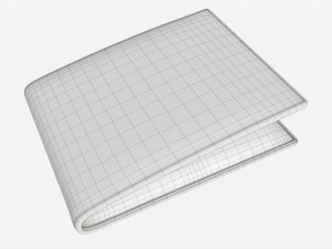 Leather Wallet for Men 02 with Banknotes Modelo 3D