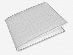 Leather Wallet for Men 02 with Banknotes 3D Model