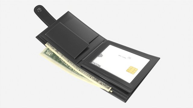 Leather Wallet for Men Unfolded 01 3Dモデル .c4d .max .obj .3ds .fbx .stl .blend 