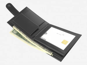 Dompet Kulit untuk Pria Dibuka 01 Model 3D
