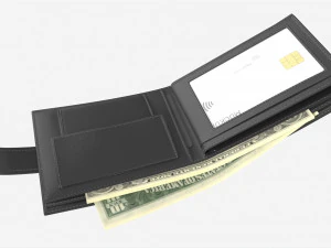 Leather Wallet for Men Unfolded 01 3D Model