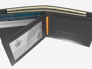 Leather Wallet for Men Unfolded 02 Modelo 3D