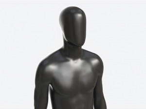 Male Full Body Mannequin Black Plastic 3D Модель