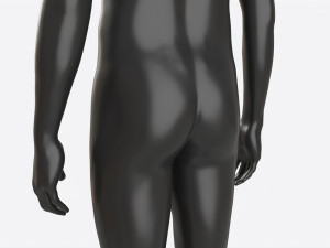 Male Full Body Mannequin Black Plastic 3D Модель