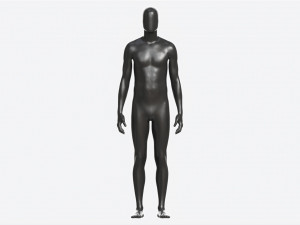 Male Full Body Mannequin Black Plastic 3D Модель