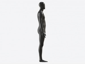 Male Full Body Mannequin Black Plastic 3D Модель