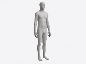 Male Full Body Mannequin Black Plastic 3D Модель