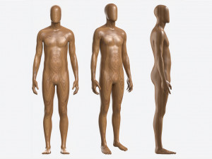 Male Full Body Mannequin Wooden 3D Модель