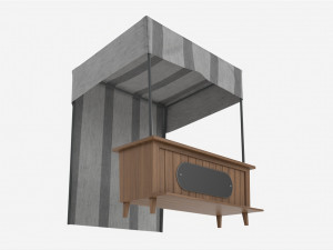 Market Fair Stall with Canopy 01 3D Model
