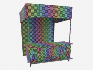 Market Fair Stall with Canopy 01 3D Model