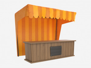 Market Fair Stall with Canopy 02 Modelo 3D