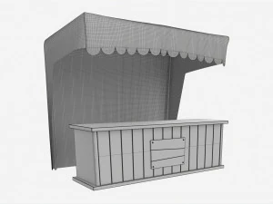 Market Fair Stall with Canopy 02 3D Model