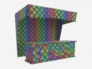 Market Fair Stall with Canopy 02 3D Model
