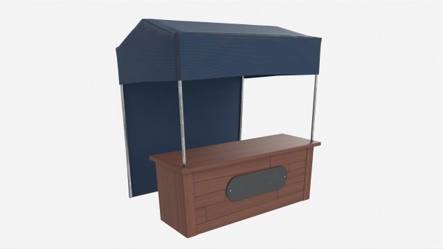 Market Fair Stall with Canopy 03 Modelo 3D .c4d .max .obj .3ds .fbx .stl .blend 