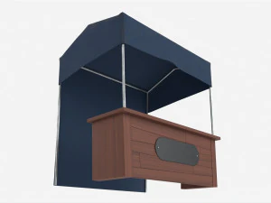 Market Fair Stall with Canopy 03 3D Model