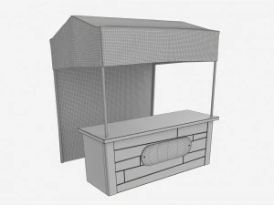 Market Fair Stall with Canopy 03 3D Model