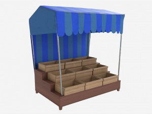 Market Fair Stall with Canopy 04 3D 模型