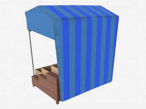 Market Fair Stall with Canopy 04 3D Model