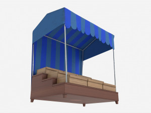 Market Fair Stall with Canopy 04 3D मॉडल