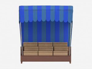 Market Fair Stall with Canopy 04 3D मॉडल