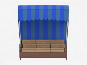 Market Fair Stall with Canopy 04 3D Model