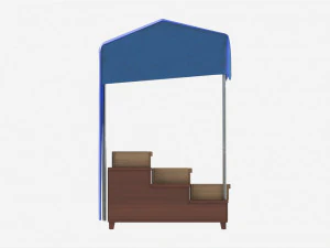 Market Fair Stall with Canopy 04 3D Model