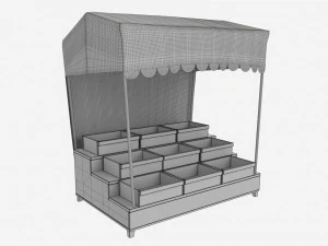Market Fair Stall with Canopy 04 3D Model