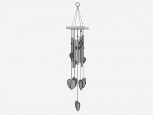 Metal Tube Wind Chimes Feng Shui Modelo 3D