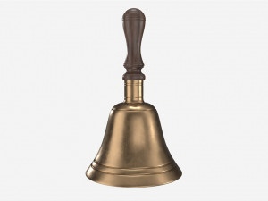 Old Brass School Hand Bell 3D-Modell
