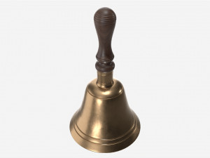Old Brass School Hand Bell Modelo 3D