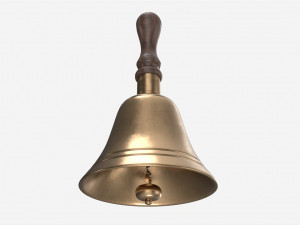 Old Brass School Hand Bell Modelo 3D