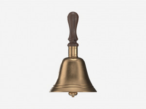 Old Brass School Hand Bell Modelo 3D