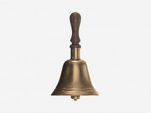 Old Brass School Hand Bell Modelo 3D