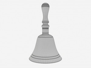 Old Brass School Hand Bell Modelo 3D