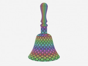 Old Brass School Hand Bell Modelo 3D