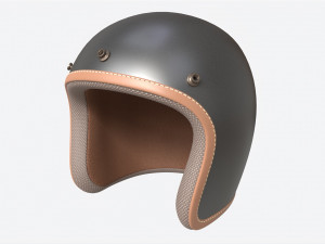 Open Face Vintage Scooter Helmet 3Dモデル