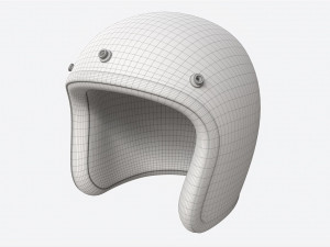 Open Face Vintage Scooter Helmet 3D 模型