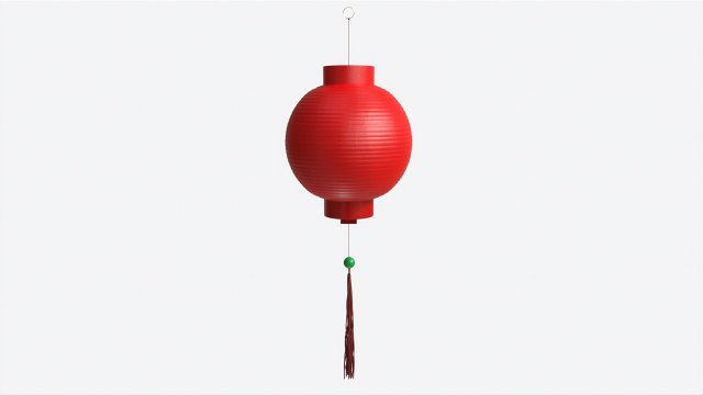 Oriental Traditional Hanging Paper Lantern 01 Modelo 3D .c4d .max .obj .3ds .fbx .stl .blend 