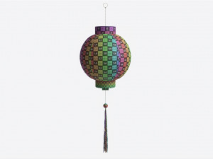 Oriental Traditional Hanging Paper Lantern 01 Modelo 3D