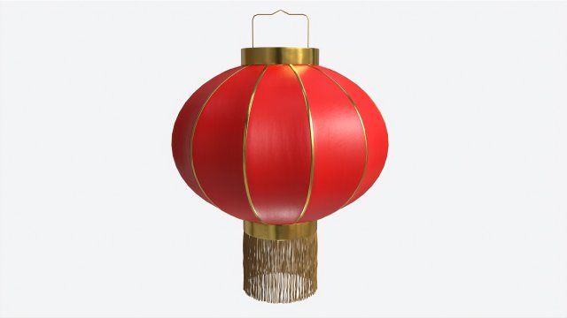 Oriental Traditional Hanging Paper Lantern 03 3D Model .c4d .max .obj .3ds .fbx .stl .blend 