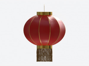 Oriental Traditional Hanging Paper Lantern 03 3D Model