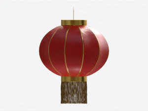 Oriental Traditional Hanging Paper Lantern 03 3D Model