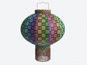 Oriental Traditional Hanging Paper Lantern 03 3D Model