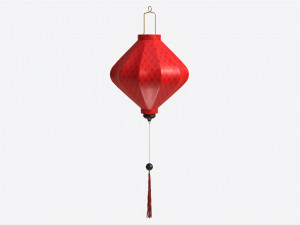 Oriental Traditional Hanging Silk Lantern 01 Modelo 3D